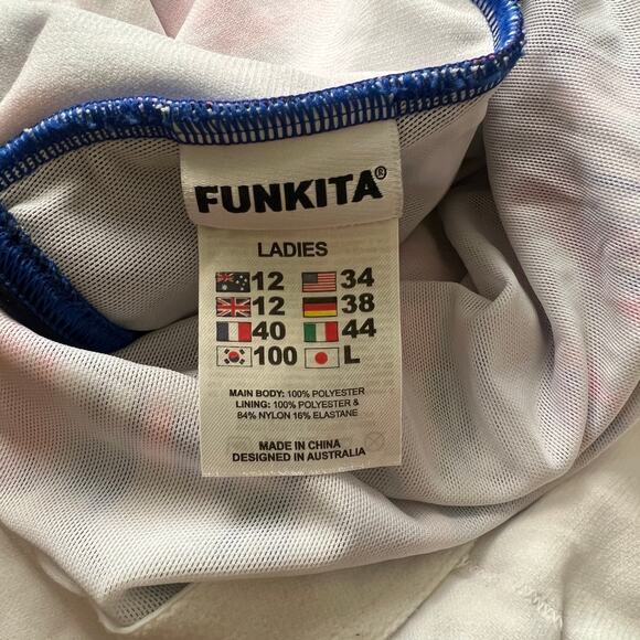 Funkita Ladies Swimsuit Brush Strokes Ruched One Piece Size 34 $110 - Picture 7 of 8